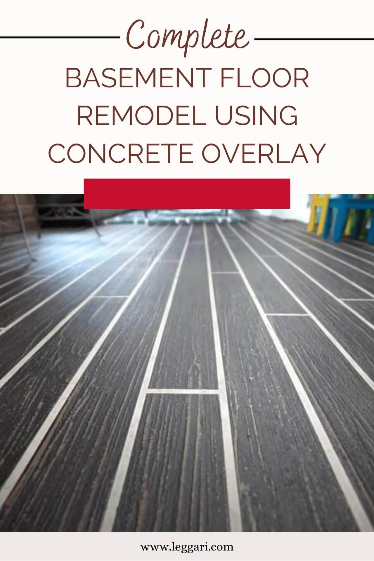 Complete Basement Floor Remodel Using Concrete Overlay