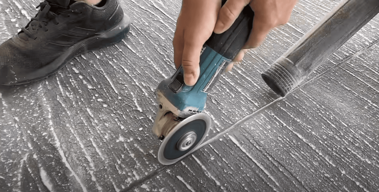 We use a cutting tool to re-cut all of the existing control joints in the concrete to allow for movement caused by temperature changes and drying shrinkage.